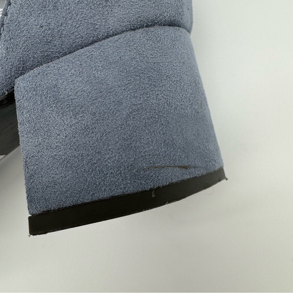 Jana Slate Blue Suede Block Heel Open Toe Ankle Strap Heels Size EU 37 H - Picture 9 of 13